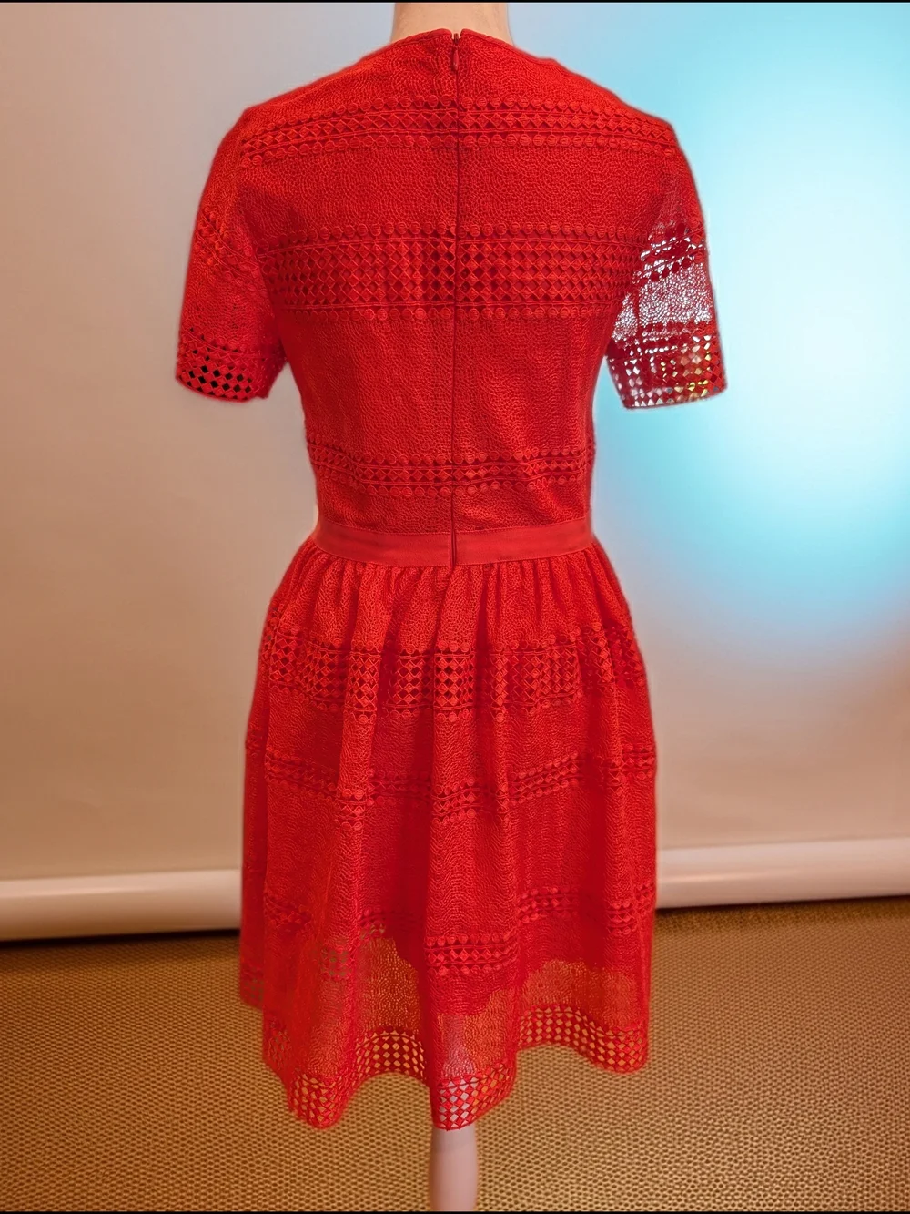 Michael Kors Red-Orange Coral Midi Dress